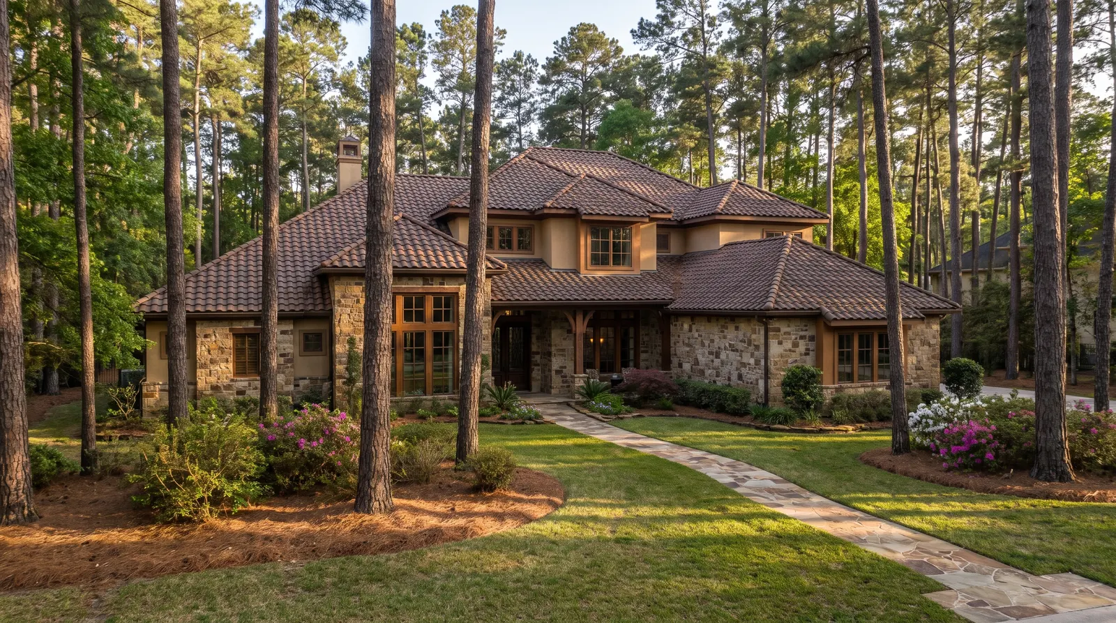 Clay tile roofing in The Woodlands